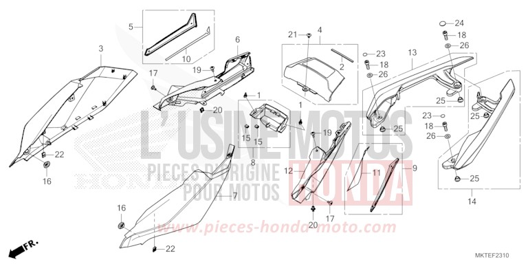REAR COWL for X-ADV 750 MAT DEEP MUD GRAY (NHD05) from 2025